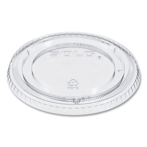 SOLO® PETE Plastic Flat Cold Cup Lids, Fits 12 oz to 24 oz Cups, Clear, 1,000/Carton