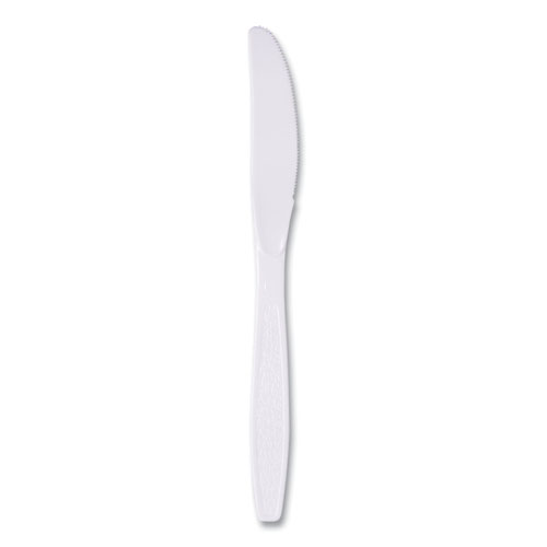 SOLO® Guildware Extra Heavyweight Plastic Cutlery, Knives, White, 100/Box