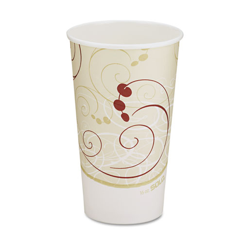 Dart® Paper Hot Cups in Symphony Design, 16 oz, Beige, 1,000/Carton