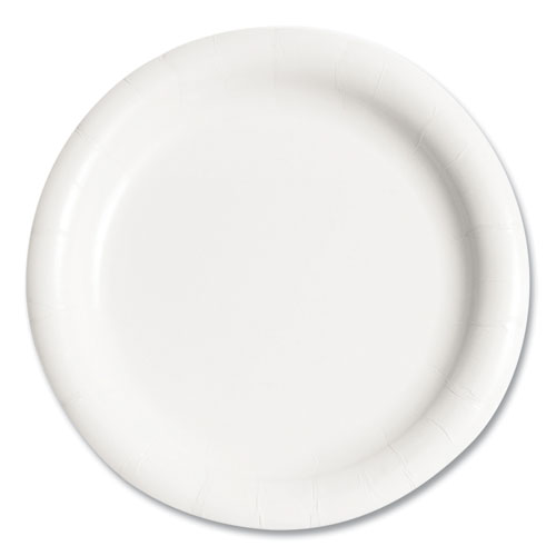 AJM Packaging Corporation Paper Plates, 9 dia, White, 100/Pack