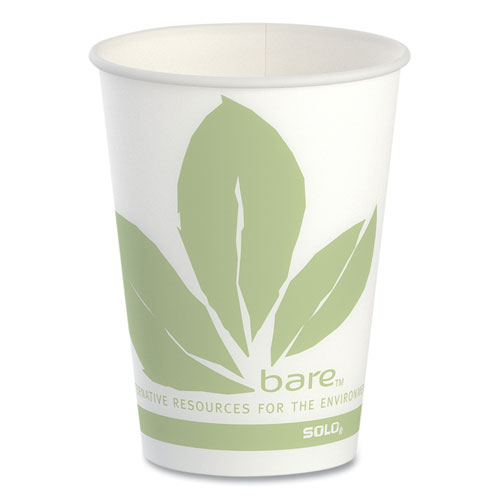Bare Eco-Forward Paper Cold Cups, ProPlanet Seal, 9 oz, Green/White, 100/Sleeve, 20 Sleeves/Carton