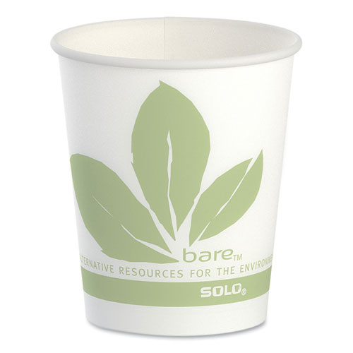 SOLO® Bare Eco-Forward Paper Cold Cups, ProPlanet Seal, 9 oz, Green/White, 100/Sleeve, 20 Sleeves/Carton