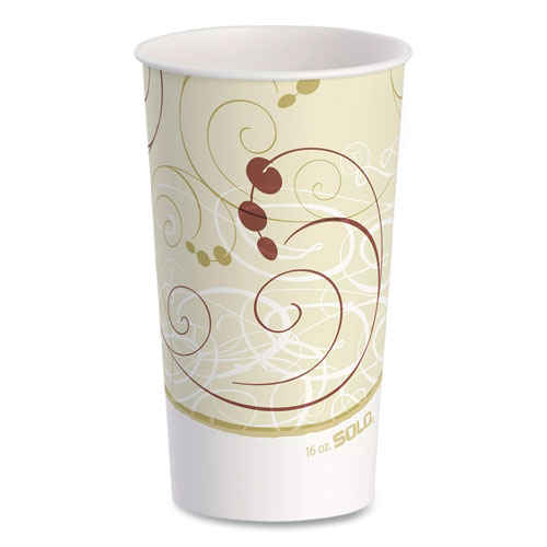 SOLO® Double Sided Poly (DSP) Paper Cold Cups, 16 oz,  Beige/White, 50/Sleeve, 20 Sleeves/Carton