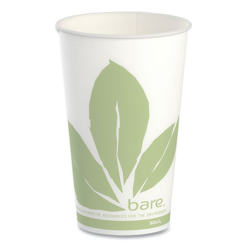 Bare Eco-Forward Recycled Content PCF Paper Hot Cups, ProPlanet Seal, 10  oz, Green/White/Beige, 1,000/Carton - Zerbee