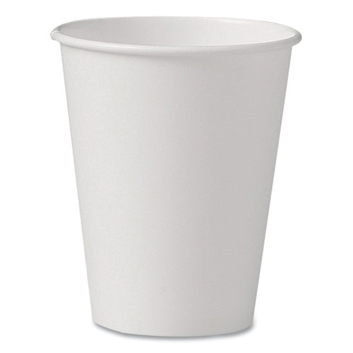Image of Solo® Uncoated Paper Cups, Hot Drink, 8 Oz, White, 1,000/Carton