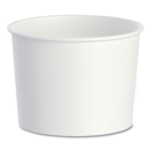 Double Poly Paper Food Container, Squat, 16 oz, White, 25/Pack, 20 Packs/Carton
