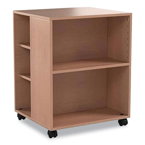 Flexible Multi-Functional Cart for Office Storage, Wood, 6 Shelves, 20.79 x 23.31 x 29.45, Beech