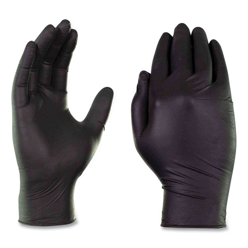 Nitrile Exam Gloves, Powder-Free, 6 mil, Large, Black, 100 Gloves/Box, 10 Boxes/Carton