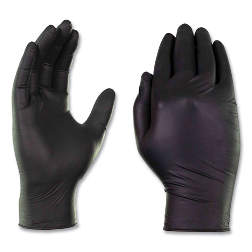 Industrial Nitrile Gloves, Powder-Free, 5 mil, X-Large, Black, 100 Gloves/Box, 10 Boxes/Carton