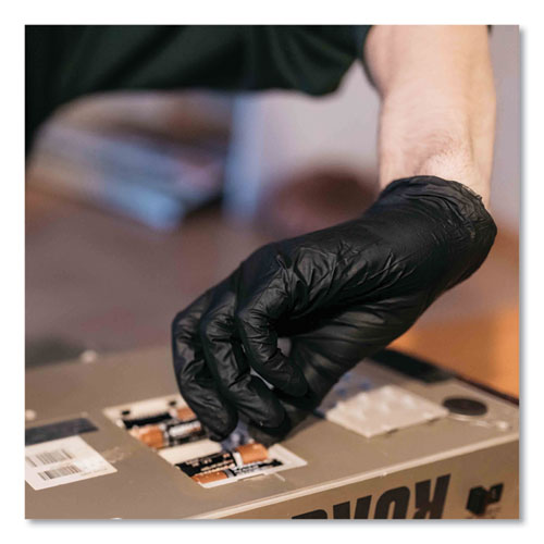 Industrial Nitrile Gloves, Powder-Free, 5 mil, Large, Black, 100 Gloves/Box, 10 Boxes/Carton