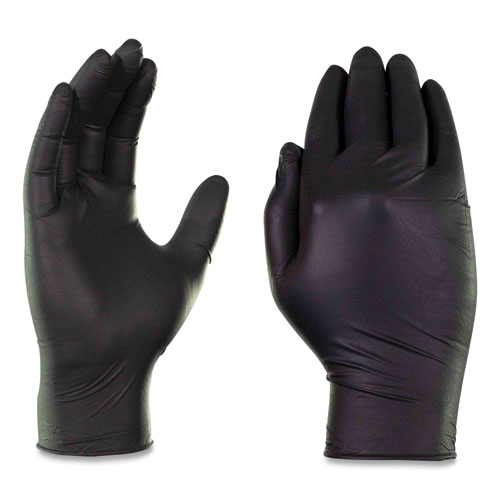 Industrial Nitrile Gloves, Powder-Free, 5 mil, Large, Black, 100 Gloves/Box, 10 Boxes/Carton