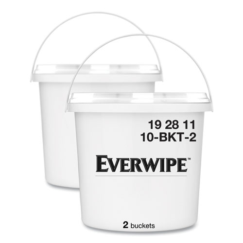 Image of Everwipe™ High Volume Wet Wipe Centerpull Resealable Bucket , 12 X 12 X 12, White, 2/Carton