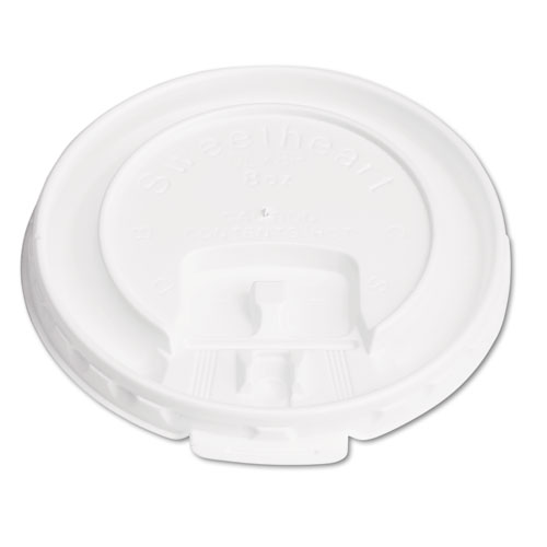 Lift Back and Lock Tab Cup Lids for Foam Cups, Fits 8 oz Cups, White, 2,000/Carton