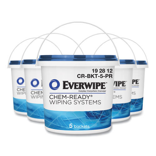 Everwipe™ Chem-Ready Wiping System Bucket, 7.13 x 7.13 x 7, White, 5/Carton