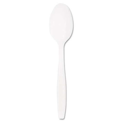Solo® Guildware Extra Heavyweight Plastic Cutlery, Teaspoons, White, 100/Box