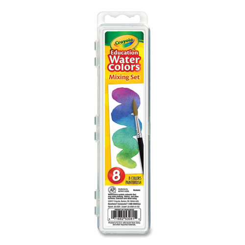Image of Crayola® Watercolor Mixing Set, 7 Assorted Colors, Palette Tray