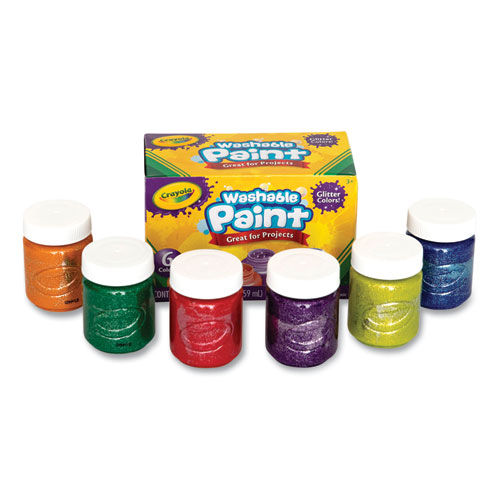 Crayola® Washable Paint, 6 Assorted Classic Colors, 2 Oz Bottle, 6/Pack