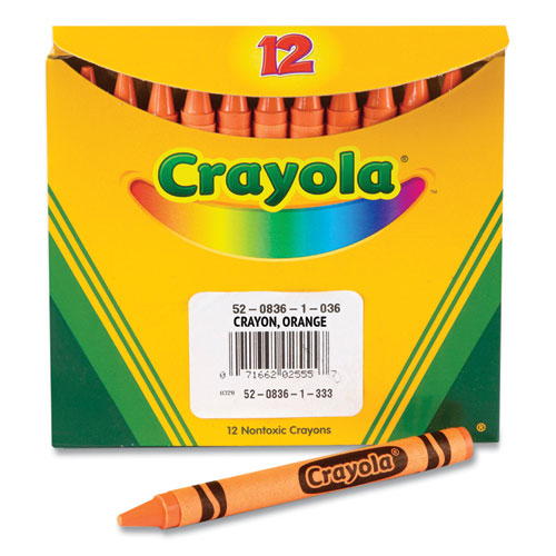 Crayola® Bulk Crayons, Orange, 12/Box
