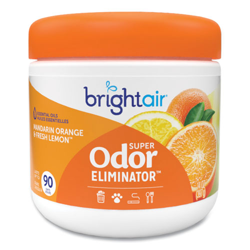 Image of Bright Air® Super Odor Eliminator, Mandarin Orange And Fresh Lemon, 14 Oz Jar