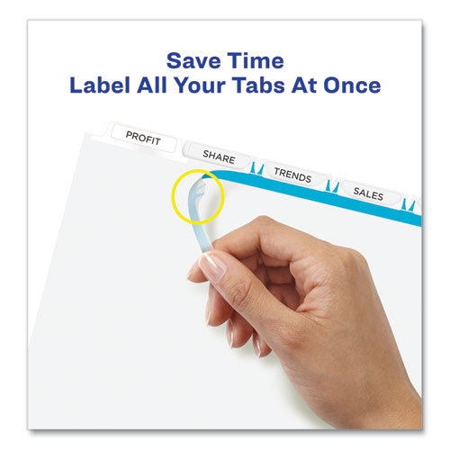 Image of Avery® Print And Apply Index Maker Clear Label Dividers, Extra Wide Tab, 5-Tab, White Tabs, 11.25 X 9.25, White, 1 Set