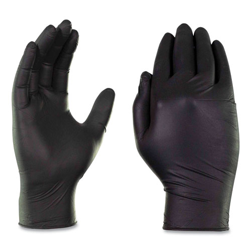 Industrial Nitrile Gloves, Powder-Free, 5 mil, Black, XX-Large, 100 Gloves/Box, 10 Boxes/Carton