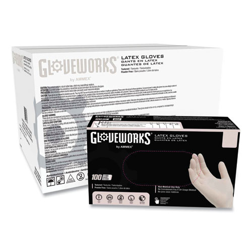 Latex Disposable Gloves, Powder-Free, 4 mil, Small, Ivory, 100 Gloves/Box, 10 Boxes/Carton
