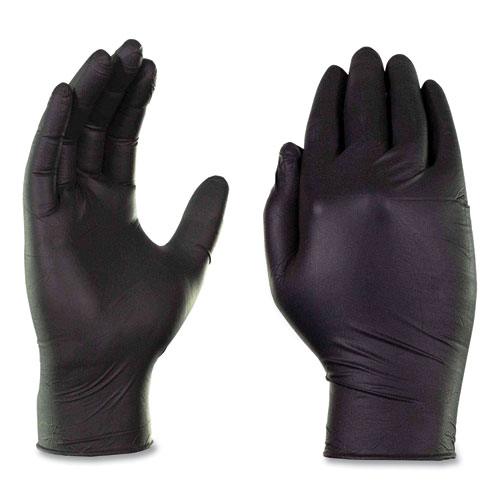 Industrial Nitrile Gloves, Powder-Free, 3 mil, X-Large, Black, 100/Box, 10 Boxes/Carton