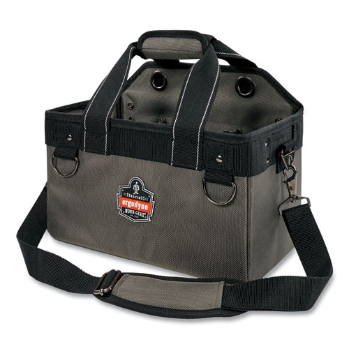 Image of Arsenal 5844 Bucket Truck Tool Bag w/Tethering Attachment Points, 8 Compartments, 13 x 7.5 x 7.5, Gray, Ships in 1-3 Bus Days