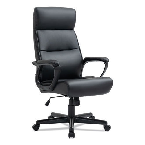 Alera® Oxnam Series High-Back Task Chair, Supports Up To 275 Lbs, 17.56" To 21.38" Seat Height, Black Seat/Back, Black Base