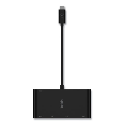 USB-C Multimedia + Charge Adapter, 4K HDMI/USB-A/USB-C/VGA, 4.9 ft, Black