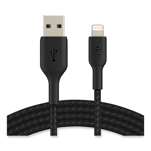 BOOST CHARGE Braided Apple Lightning to USB-A ChargeSync Cable, 6.6 ft, Black