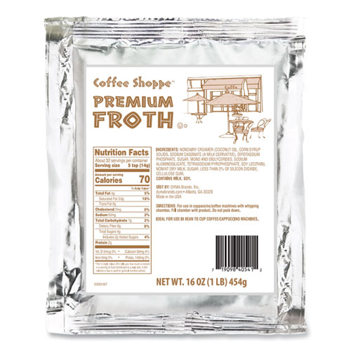 Premium Froth Topping, 1 lb Bag, 12/Carton