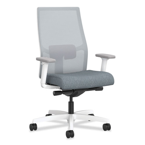 Image of Ignition 2.0 4-Way Stretch Mid-Back Task Chair, Supports 300 lb, 17" to 21" Seat Ht, Basalt/Fog/White, Ships in 7-10 Bus Days
