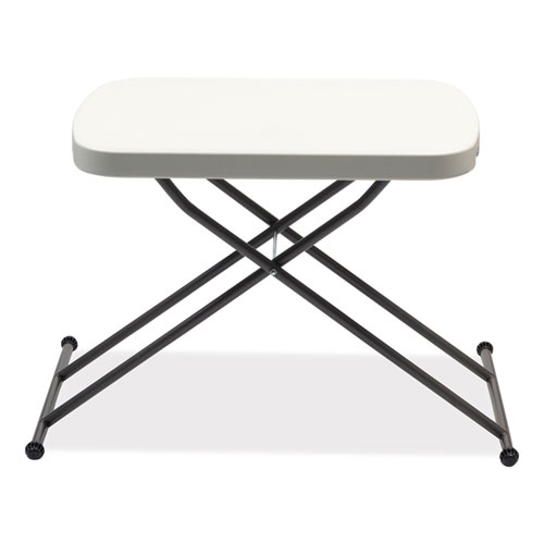 Height-Adjustable Personal Folding Table, Rectangular, 26.63" x 25.5" x 25" to 36", White Top, Dark Gray Legs