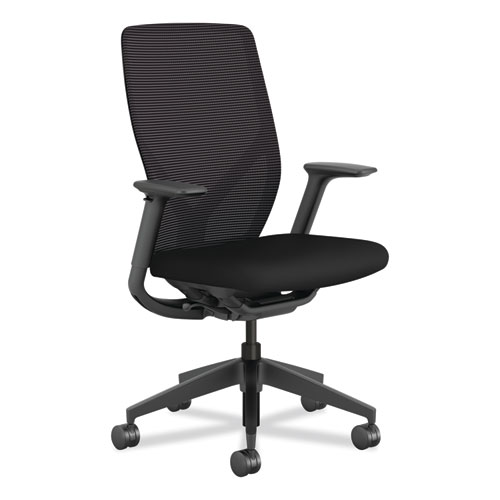 Image of Flexion Mesh Back Task Chair, Up to 300 lb, 14.81" to 19.7" Seat Height, 24" Back Height, Black, Ships in 7-10 Business Days