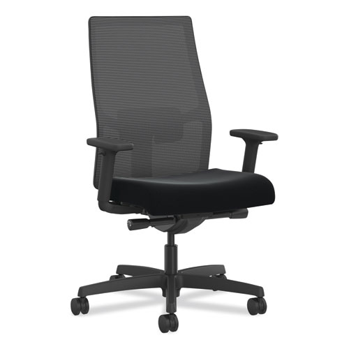 Ignition 2.0 4-Way Stretch Mid-Back Task Chair, Green Adjustable Lumbar Support, Black Seat/Back/Base, Ships in 7-10 Bus Days