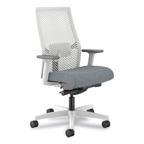 Ignition 2.0 Reactiv Mid-Back Task Chair, 17.25" to 21.75" Seat Height, Basalt Fabric Seat, White Back,Ships in 7-10 Bus Days