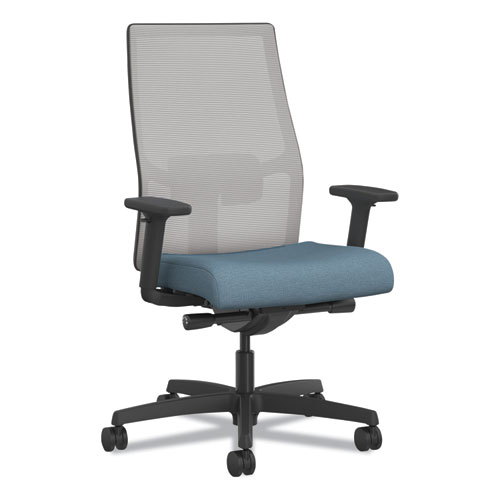 Image of Ignition 2.0 4-Way Stretch Mid-Back Task Chair, Black Adjustable Lumbar Support, Carolina/Fog/Black, Ships in 7-10 Bus Days