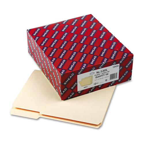 Reinforced Tab Manila File Folders, 1/3-Cut Tabs, Letter Size, 14 pt. Manila, 100/Box