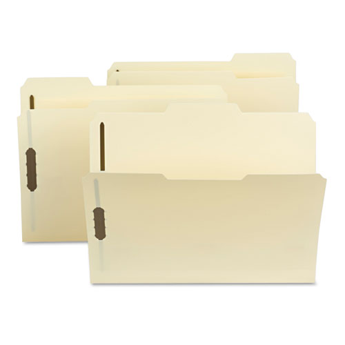 Poly Top Tab Fastener Folders, 0.75" Expansion, 2 Fasteners, Letter Size, Manila Exterior, 24/Box