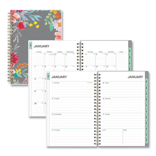 Blue Sky® Sophie Frosted Weekly/Monthly Planner, Sophie Floral Artwork, 11 x 8.5, Multicolor Cover, 12-Month (Jan to Dec): 2024
