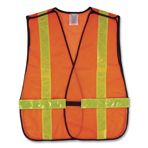 GloWear 8080BAX Non-Certified X-Back Hi-Vis Safety Vest, Polyester, One Size Fits Most, Orange/Yellow