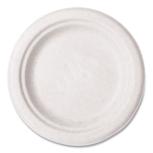 Vegware™ Nourish Molded Fiber Tableware, Plate, 10" Diameter, White, 500/Carton