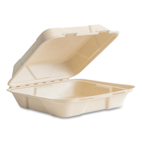 6 32 oz. Recycled Plastic Square Container, Clear, 360 ct.