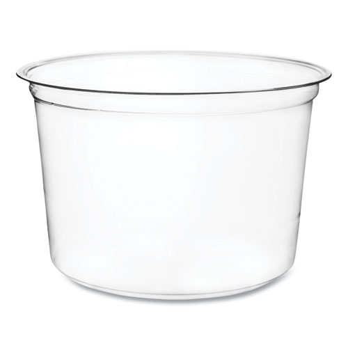 Image of Round Deli Pots, 16 oz, 4.6 Diameter x 3"h, Clear, Plastic, 500/Carton