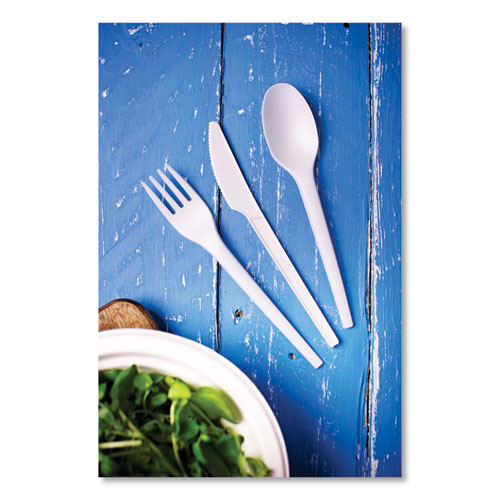 White CPLA Cutlery, Compostable, Knife, 1,000/Carton