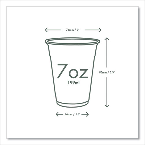 76-Series Cold Cup, Compostable, 7 oz, Clear/Green, 1,000/Carton