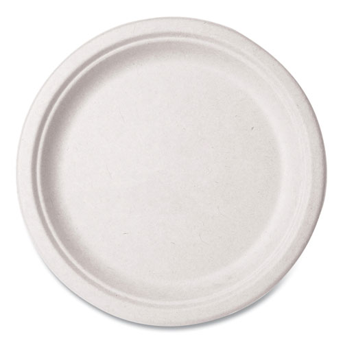 Nourish Molded Fiber Tableware, Plate, 10" Diameter, White, 500/Carton