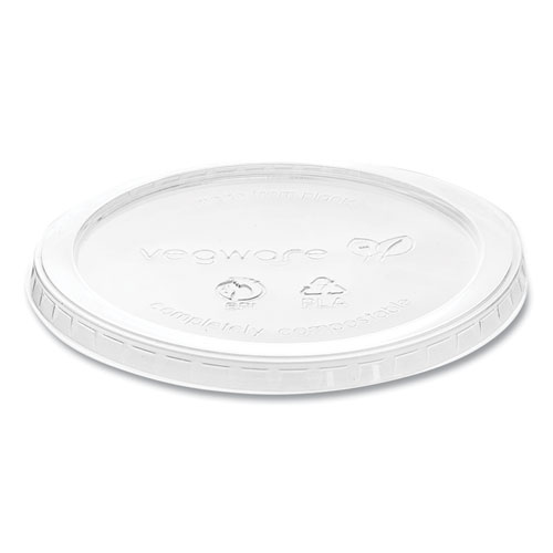 Vegware™ Round Deli Pot Lids, for 8 oz to 32 oz Deli Containers, Plastic, 500/Carton