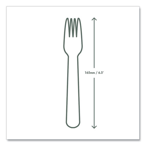 White CPLA Cutlery, Compostable, Fork, 1,000/Carton